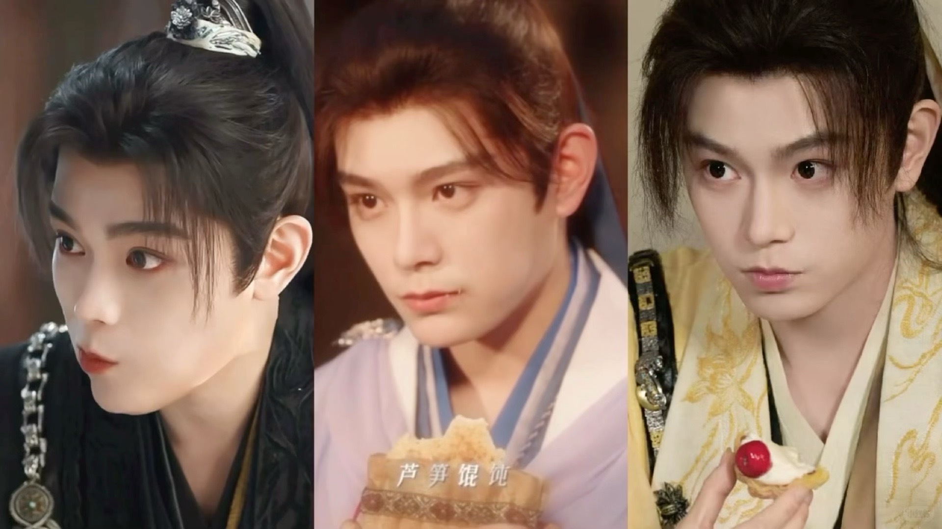 慕子期吃虾、张正吃饼、丁禹兮吃草莓大大的眼睛、鼓鼓的嘴巴，吃东西嚼嚼嚼好可爱啊?