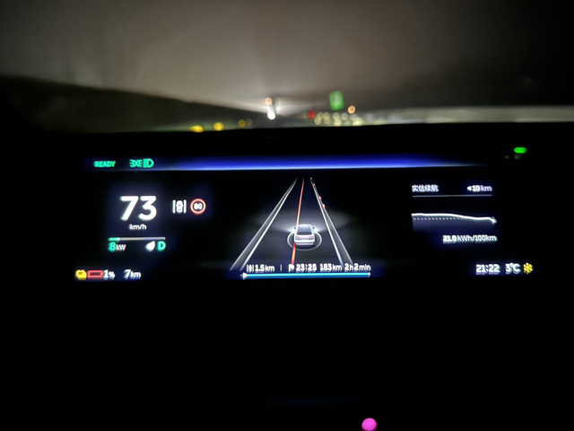 高速上当电车只有1的电焦虑不昨晚经历了开电车以来，第一次电量到1%的时候还在高