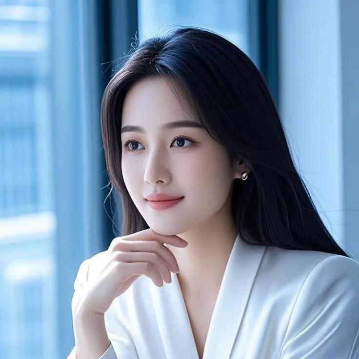 温柔优雅的气质女神，静谧的氛围中透露着自信与智慧。温柔高贵的女性温柔感美女高