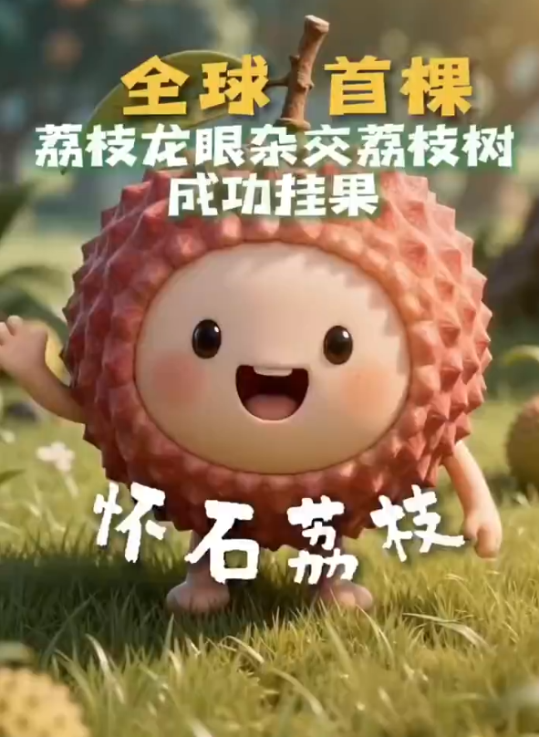 近日，广州。全球首棵以荔枝为母本、龙眼为父本跨属杂交成功的荔枝树今年首次大面积挂
