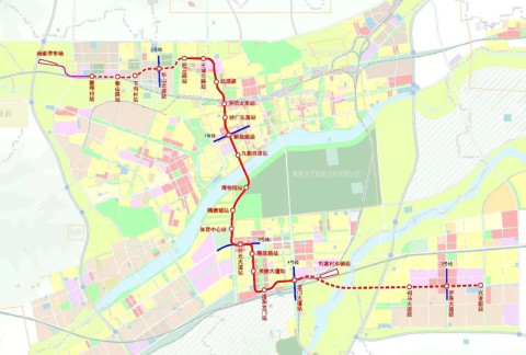 洛阳市轨道交通2号线一期工程线路示意图