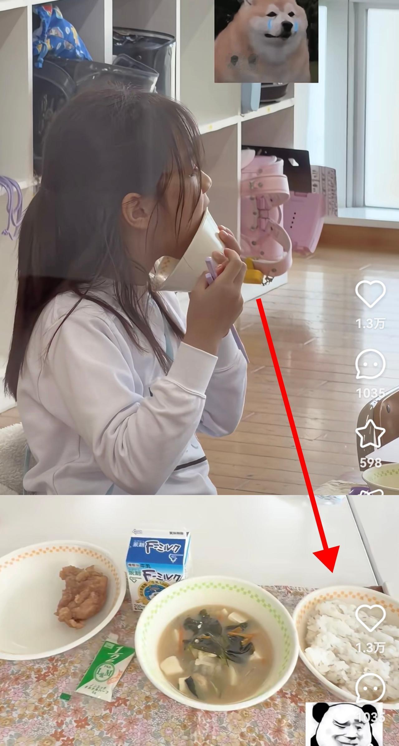 移民日本的中国宝妈去女儿的小学体验午餐，看到一块炸鸡一碗汤的饭量都懵了，再看自己