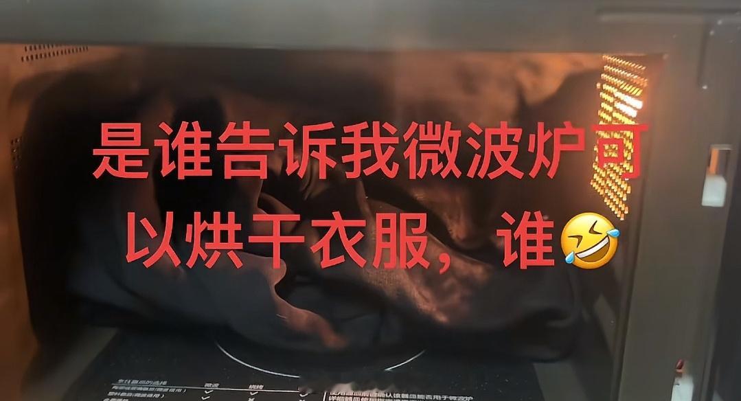 用微波炉烘干衣服，真乃神人也​​​