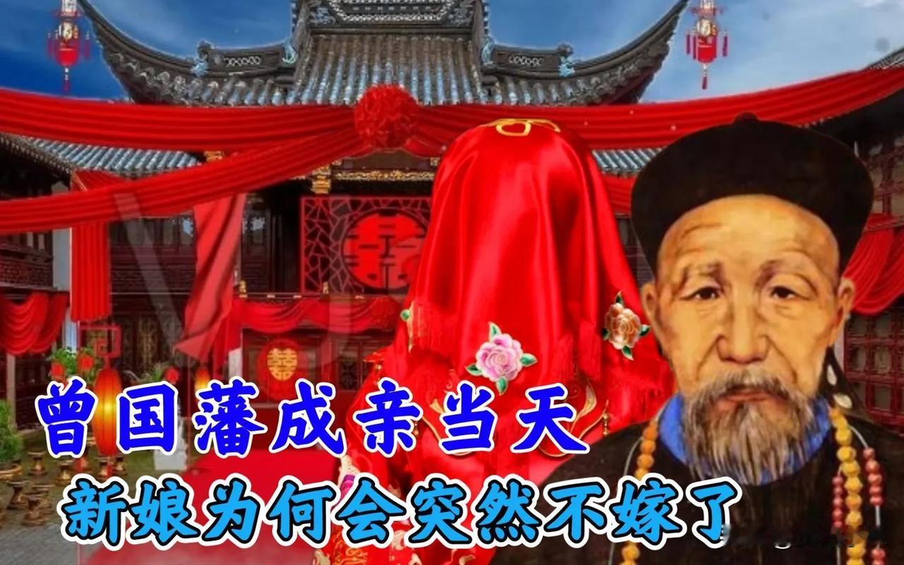 1833年，曾国藩结婚当天，新娘悔婚逃跑了，迎亲队伍扫兴而归，媒人觉得愧对曾家，