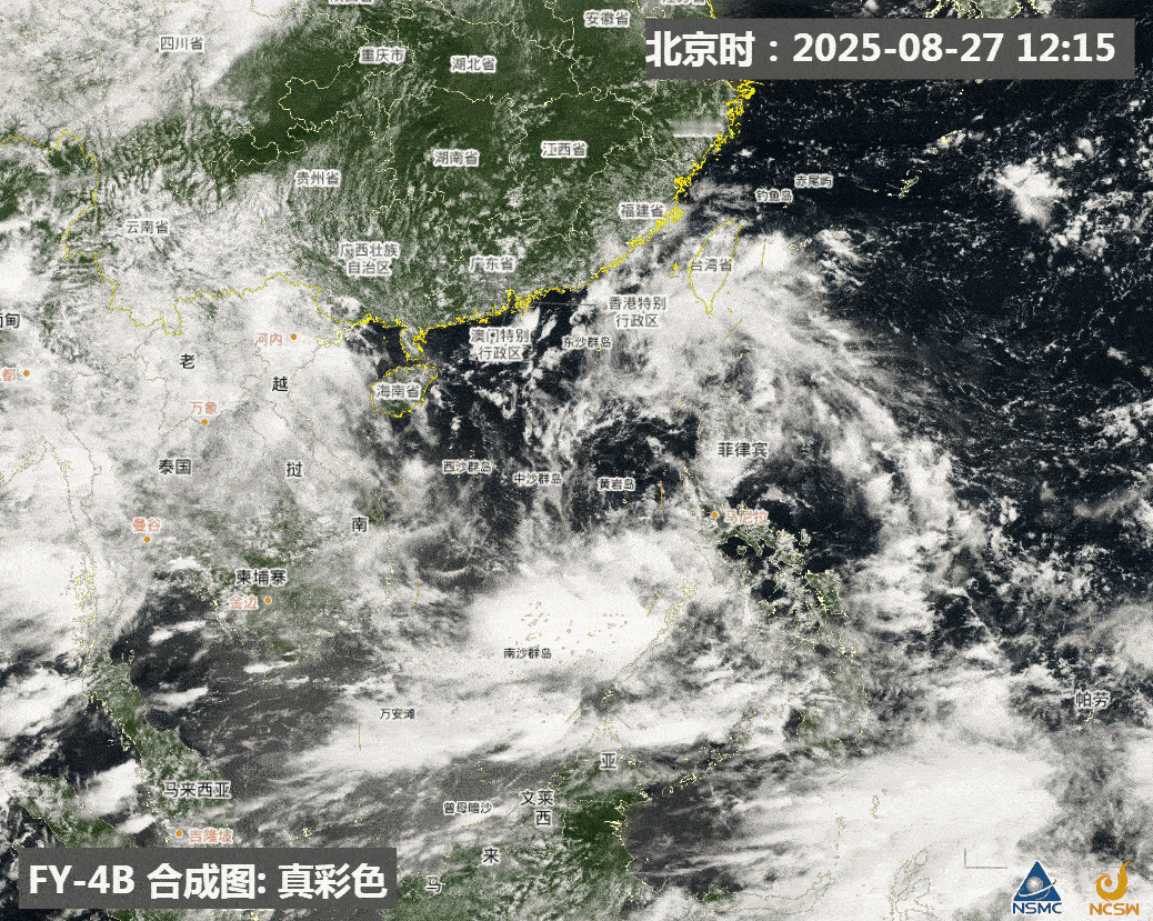 【热带扰动】今天在南海上不止一个低压扰动。今天上午日本气象厅在南海东北侧的扰动给