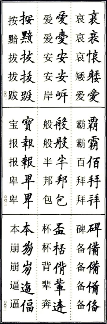《楷书书法异体字查字表》