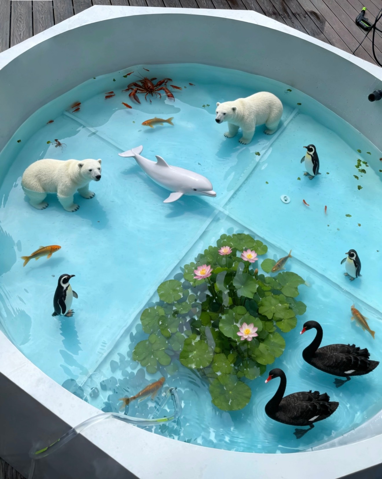 心脏的人，看到什么都是脏的你们公司没有鱼池养鱼，非得说我们公司的鱼池是假的