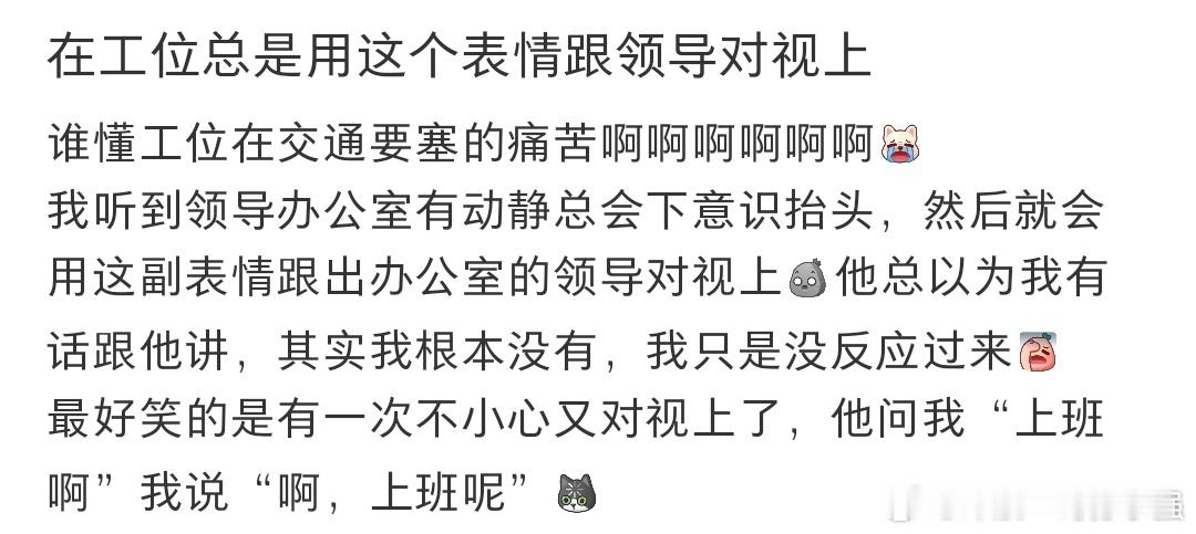 在工位总是用这个表情和领导对视上​​​