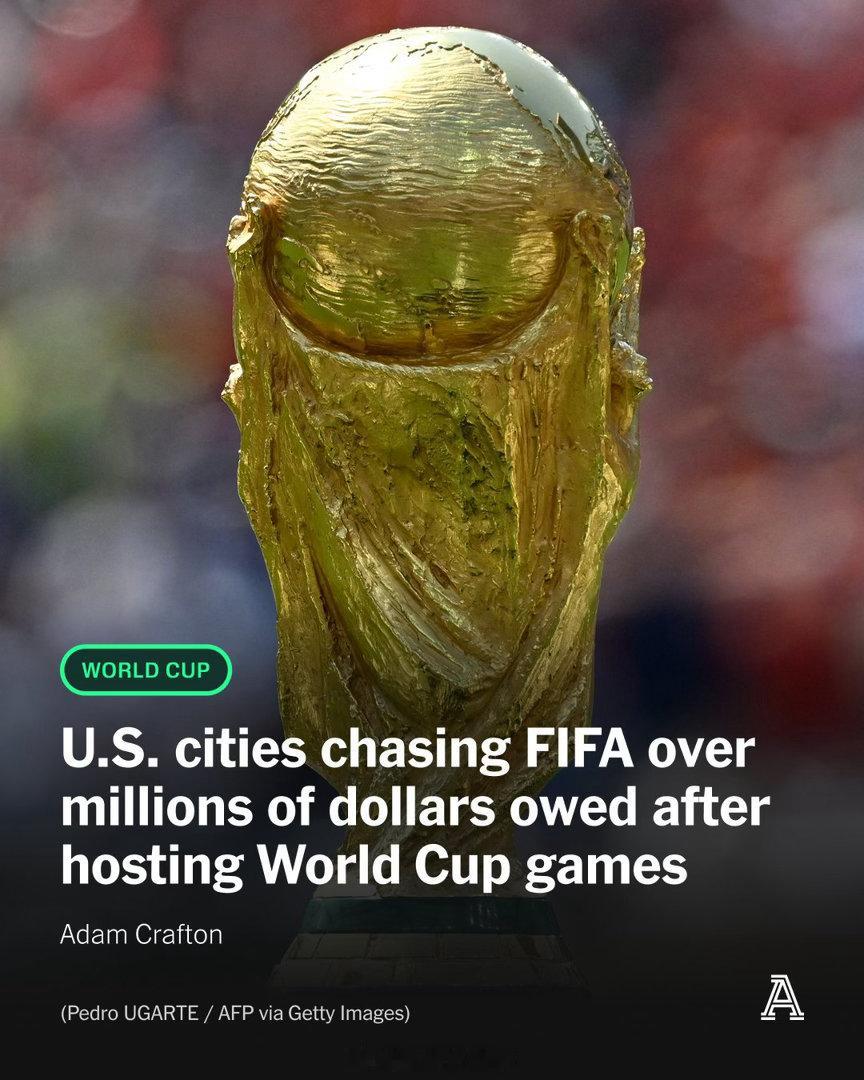 2026年世界杯的美国主办城市目前正向国际足联（FIFA）讨要数百万美元。这些城