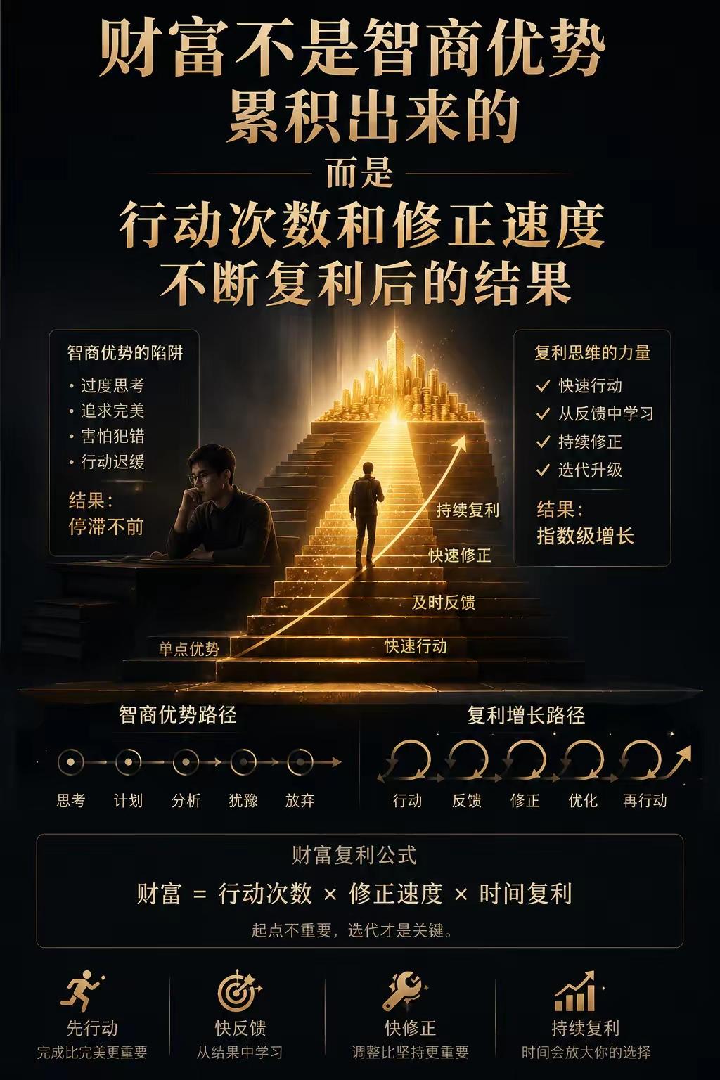 赚不到钱，大多输在想太多、做太少很多人误以为：高智商=赚大钱，其实恰恰相反