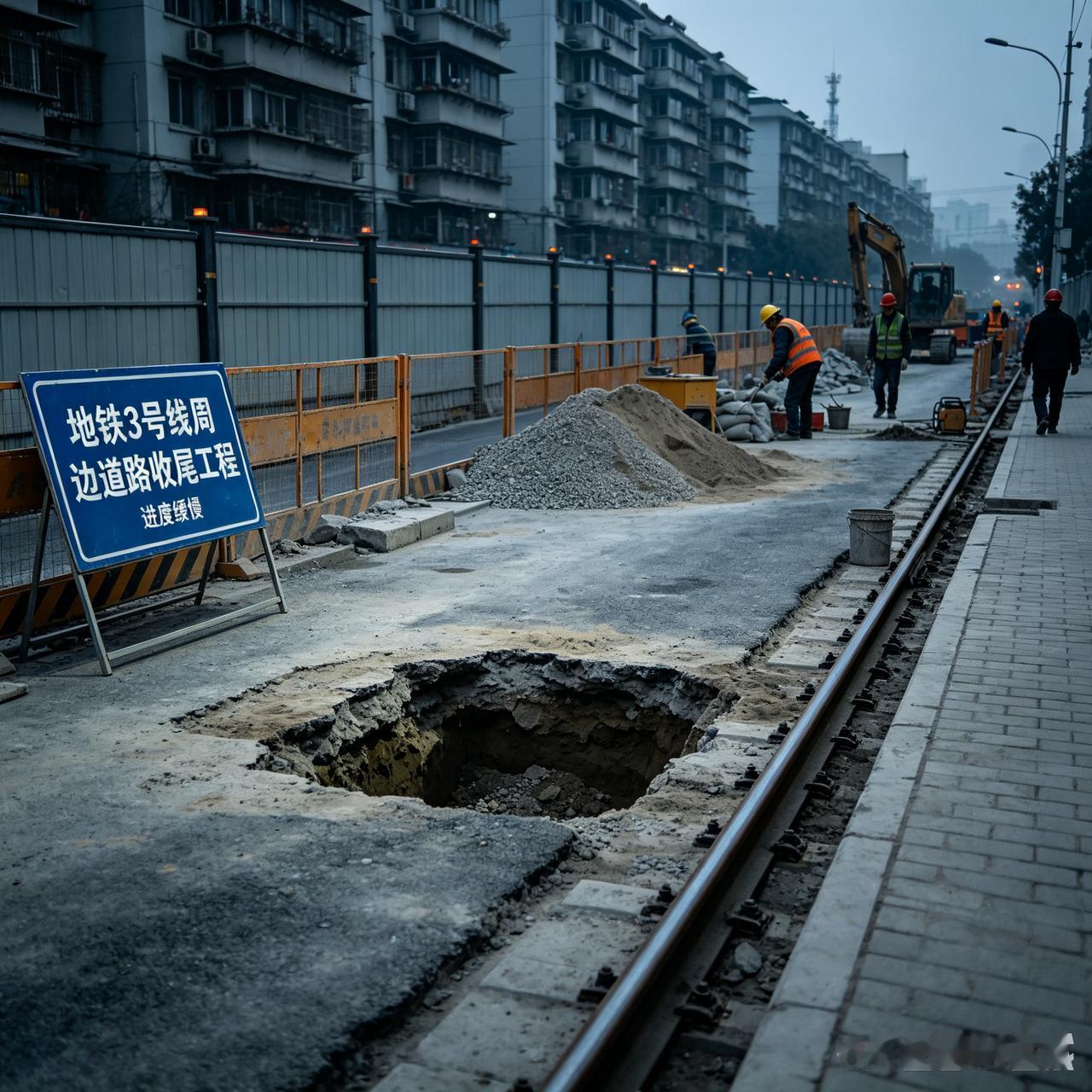 沈阳地铁3号线东段收尾工程进度过慢！居民真的熬累了！[捂脸哭]本以为地铁