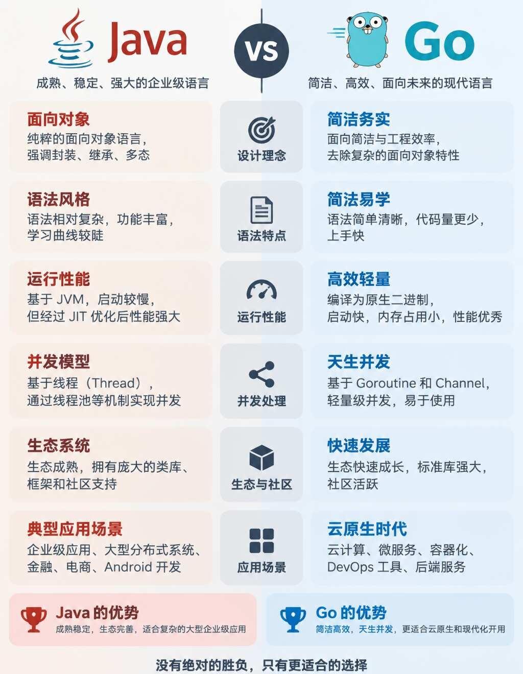 Java与Go语言对比Java面试Go编程语言后端开发程序员干货