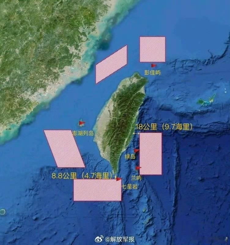 有网友给这次“正义使命2025演习”区域的范围计算了一下，发现演习区域离台岛东陆