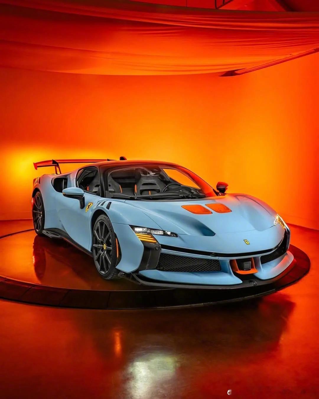 FerrariSF90XXStradale，蓝橙配色很迈凯伦了​​​
