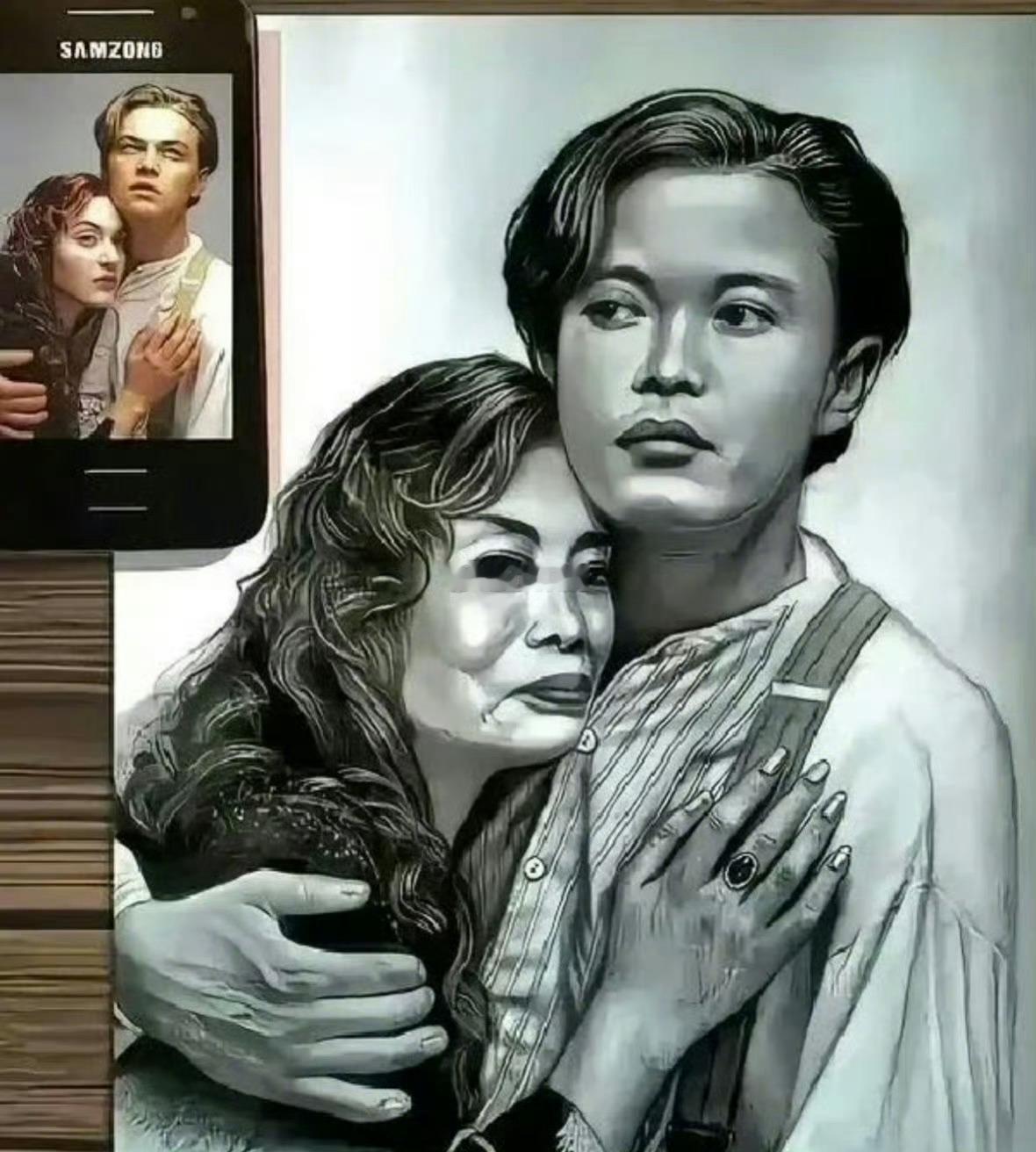 左边是我画的，学费十几万，右边是老师画的，要我继续学。