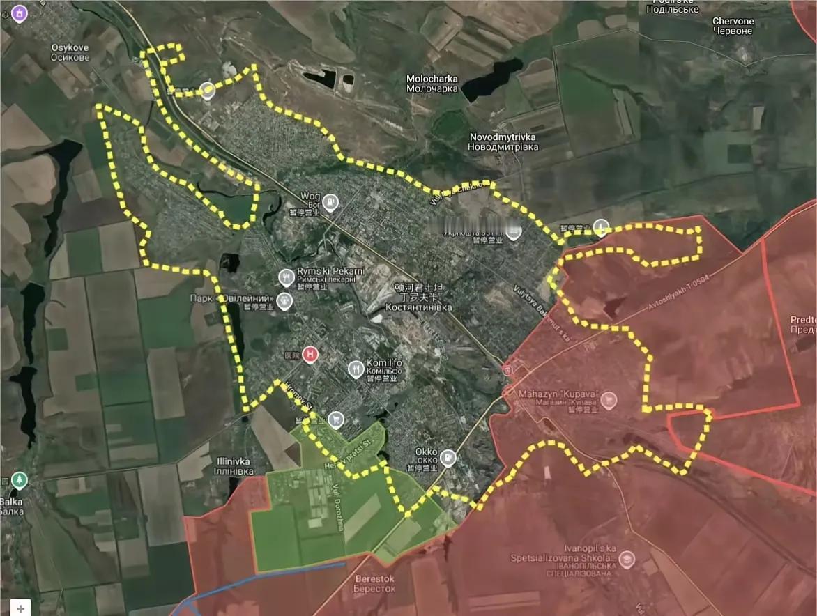 顿河康斯坦丁诺夫卡告急！俄军三面攻入市区，乌军补给线被切断。最近顿巴斯战豆前线