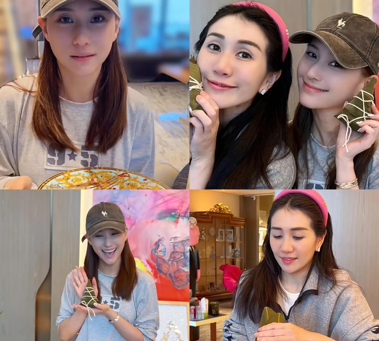何超脸何超盈端午节包粽子！何超莲晒端午过节画面，与姐姐何超盈一起是做美食，不得不