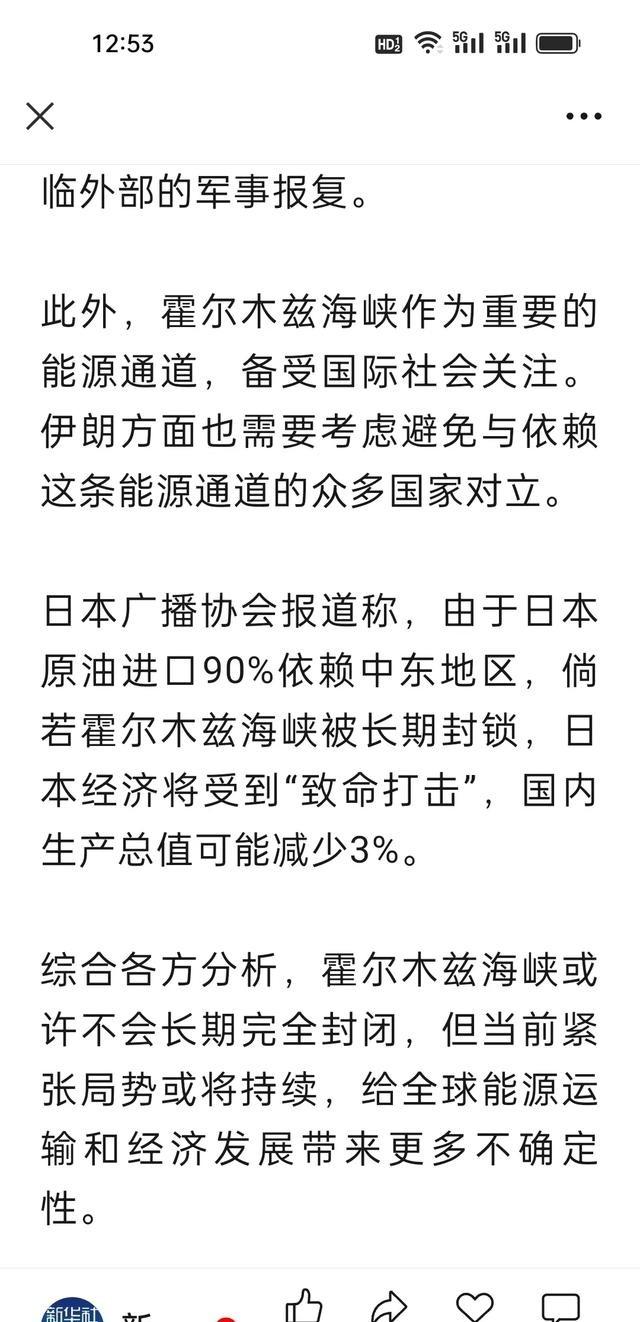 霍尔木兹海峡一旦长期关闭，全球能源格局瞬间崩塌。哪个国家最先扛不住？很多人一听