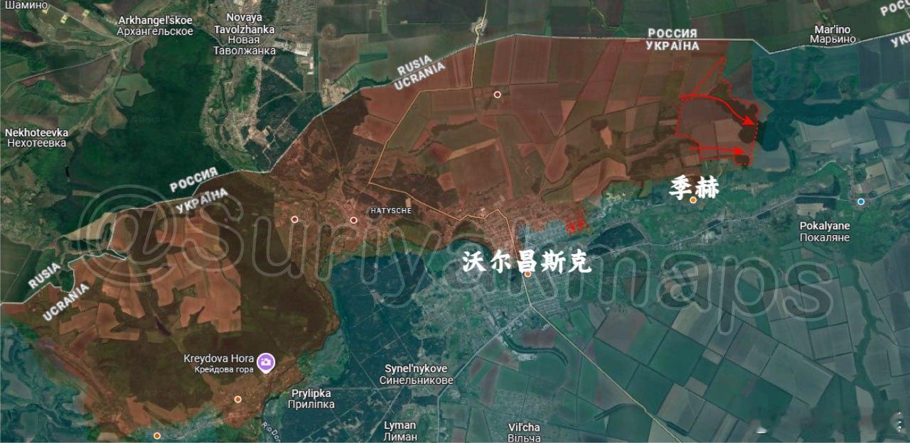 俄乌局势新进展suriyak更新5.22俄乌局势1、沃尔昌斯克：俄军在市内取得