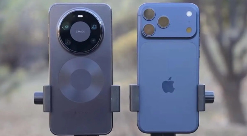 iphone在华为面前土了一大截。首先，从颜值上看，华为更有质感，科技感。而i