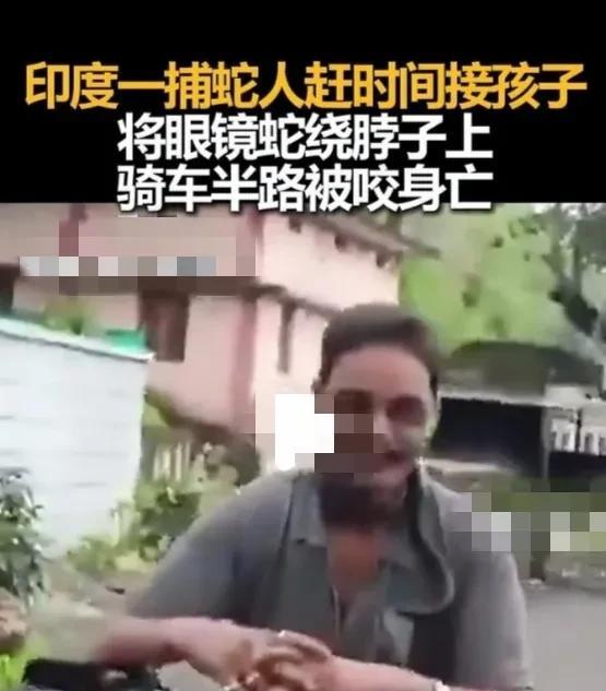 印度一名男子用生命上演“不作死就不会死”当地时间7月14日，印度一名捕蛇人在一