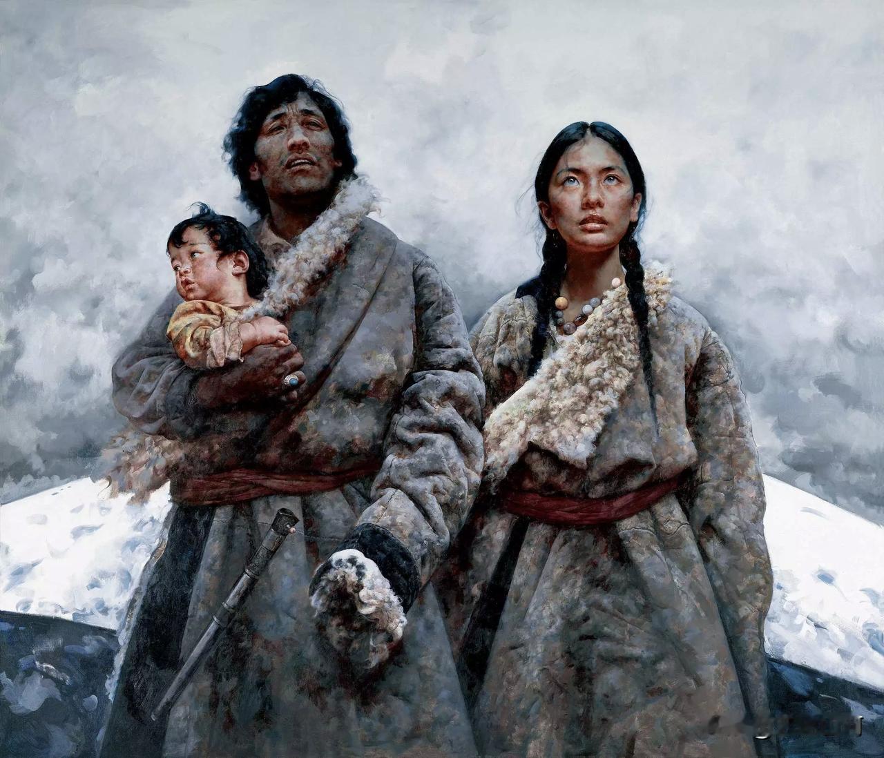 这幅画因为冯小刚2000多万拍下收藏而出名，画家艾轩，功底扎实，早年与何多苓合作