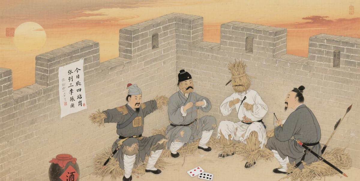 用稻草人穿军装站岗，风一吹全倒了，将军气得踹翻粮囤如今打工人摸鱼靠摸鱼神器，古
