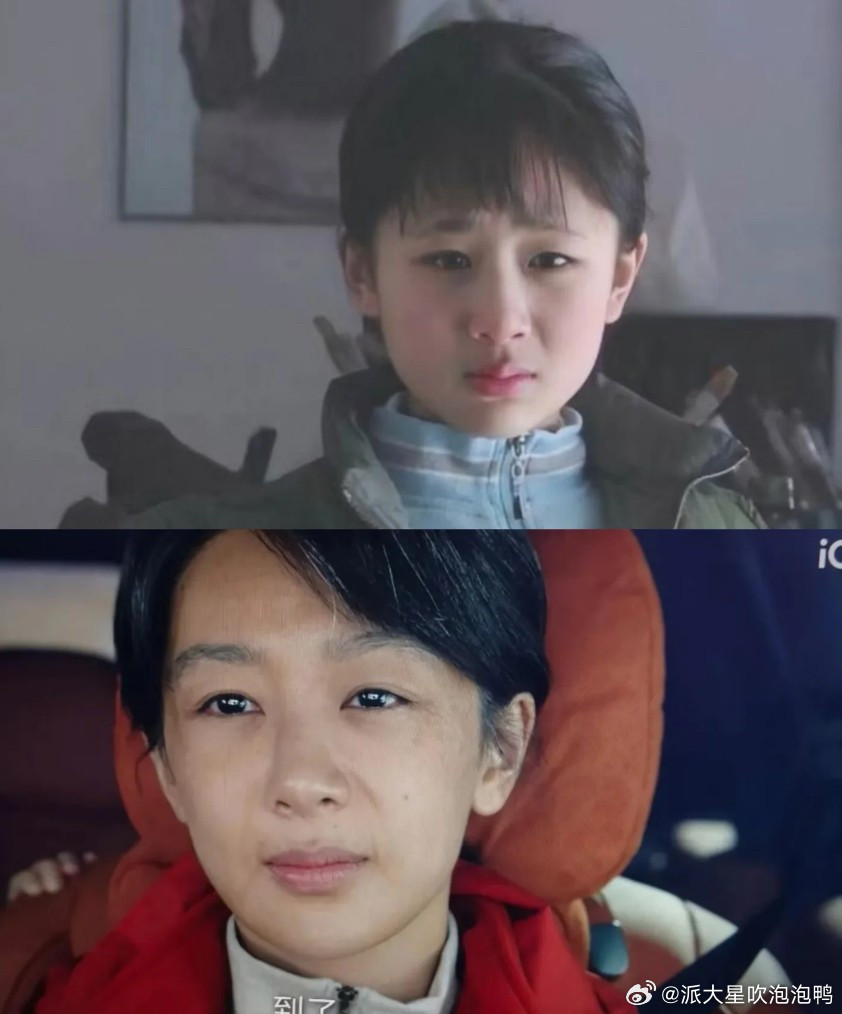 都说杨紫把脸整了，可这样看又像是哪里都没动过。除了面部轮廓，五官和小时候一模一样