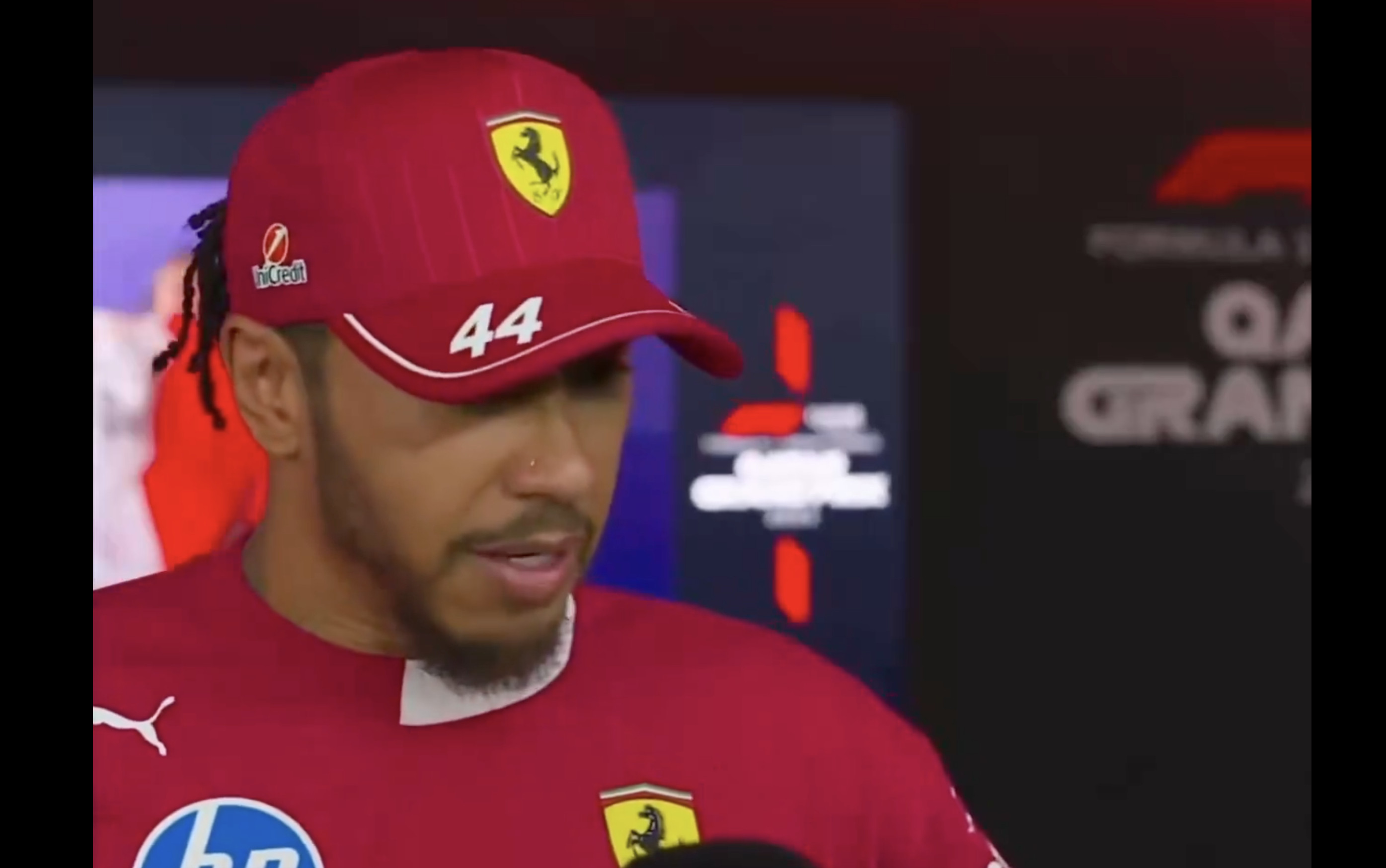 f1排位赛结束后，记者问汉密尔顿是否有什么想对车迷说的话：“我现在其实没有什么