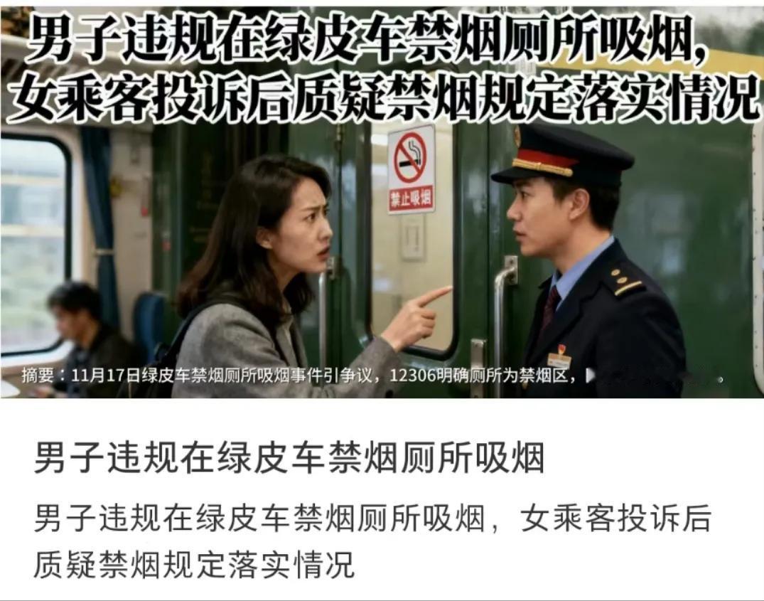 网友称乘务员无视乘客在火车内吸烟，12306回应「普速列车车厢连接处允许吸烟