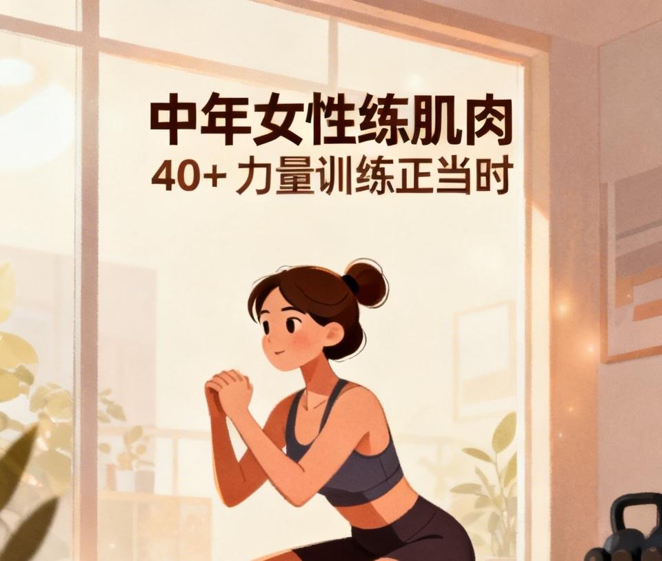 40岁的女人锻炼肌肉，后悔没早点开始，太有用了。胳膊的肉松松垮垮。腿部也