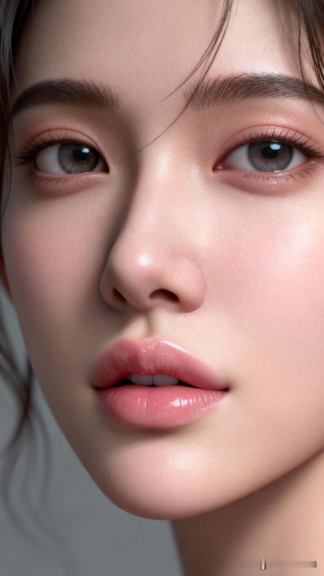 💄✨粉嫩的唇妆，细腻的肌肤，让人心动不已！💖💕