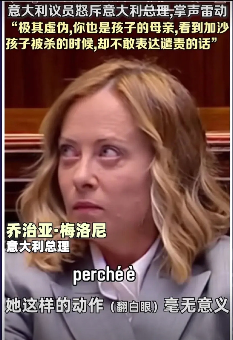 今天刷到意大利一位正直的议员博内利谴责意大利一心一意做美国霸权忠实走狗女总理梅洛