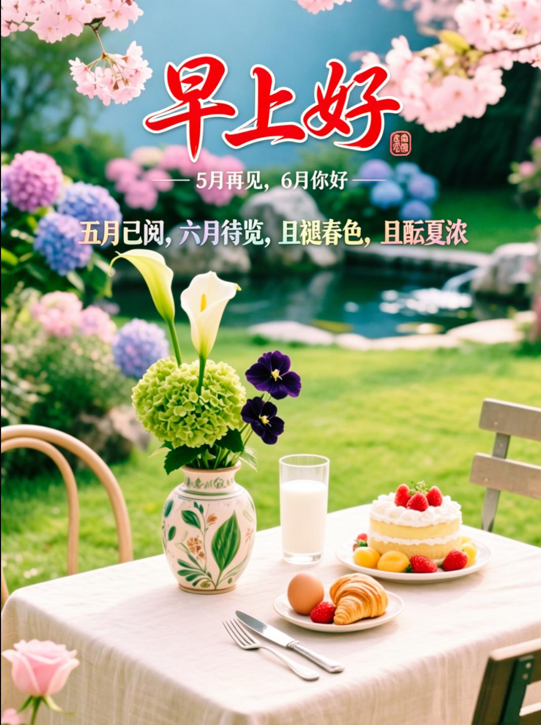 五月随风去，六月踏歌来。周日早安！转眼六月就要到来，带着善意与热忱奔赴日常，愿你