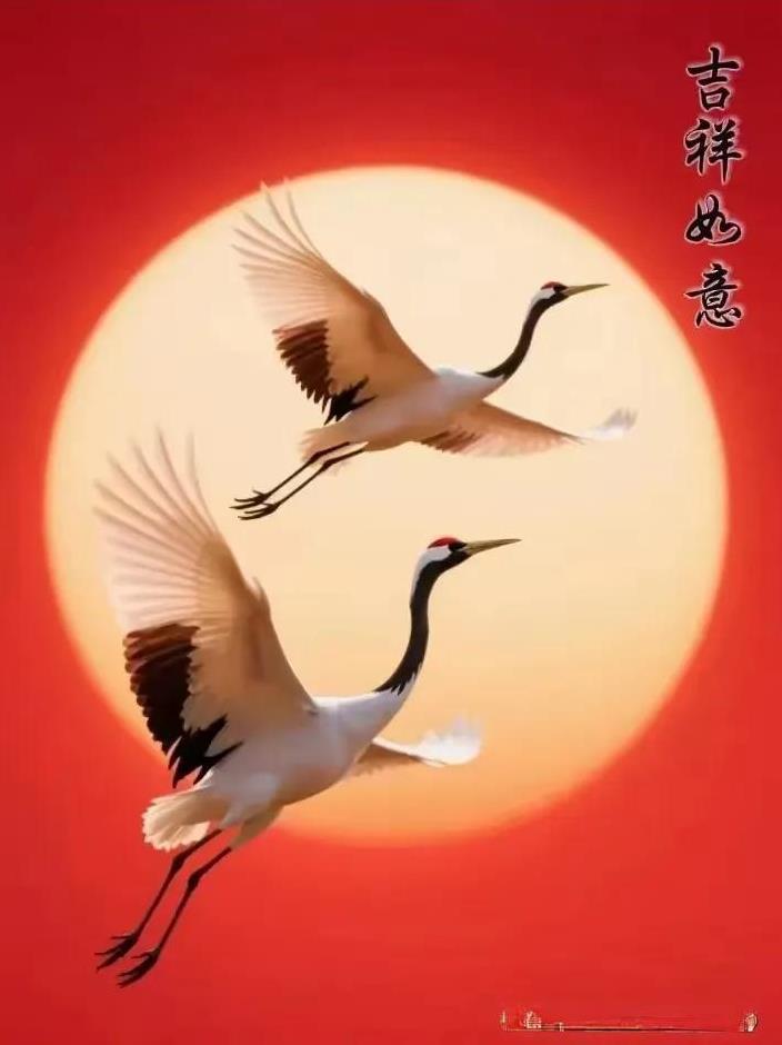 仙鹤报喜，吉星高照鸿运当头，财源广进