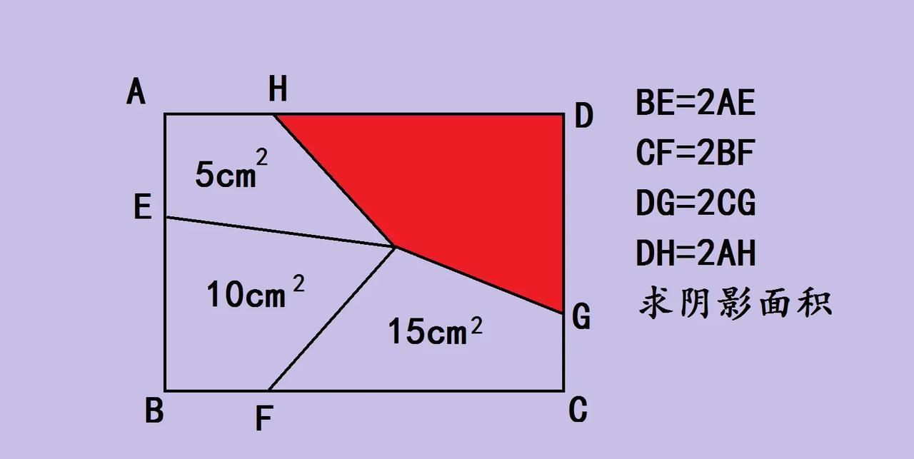家人们看这道初中几何竞赛题，长方形里藏着好多三角形，已知BE=2AE、CF