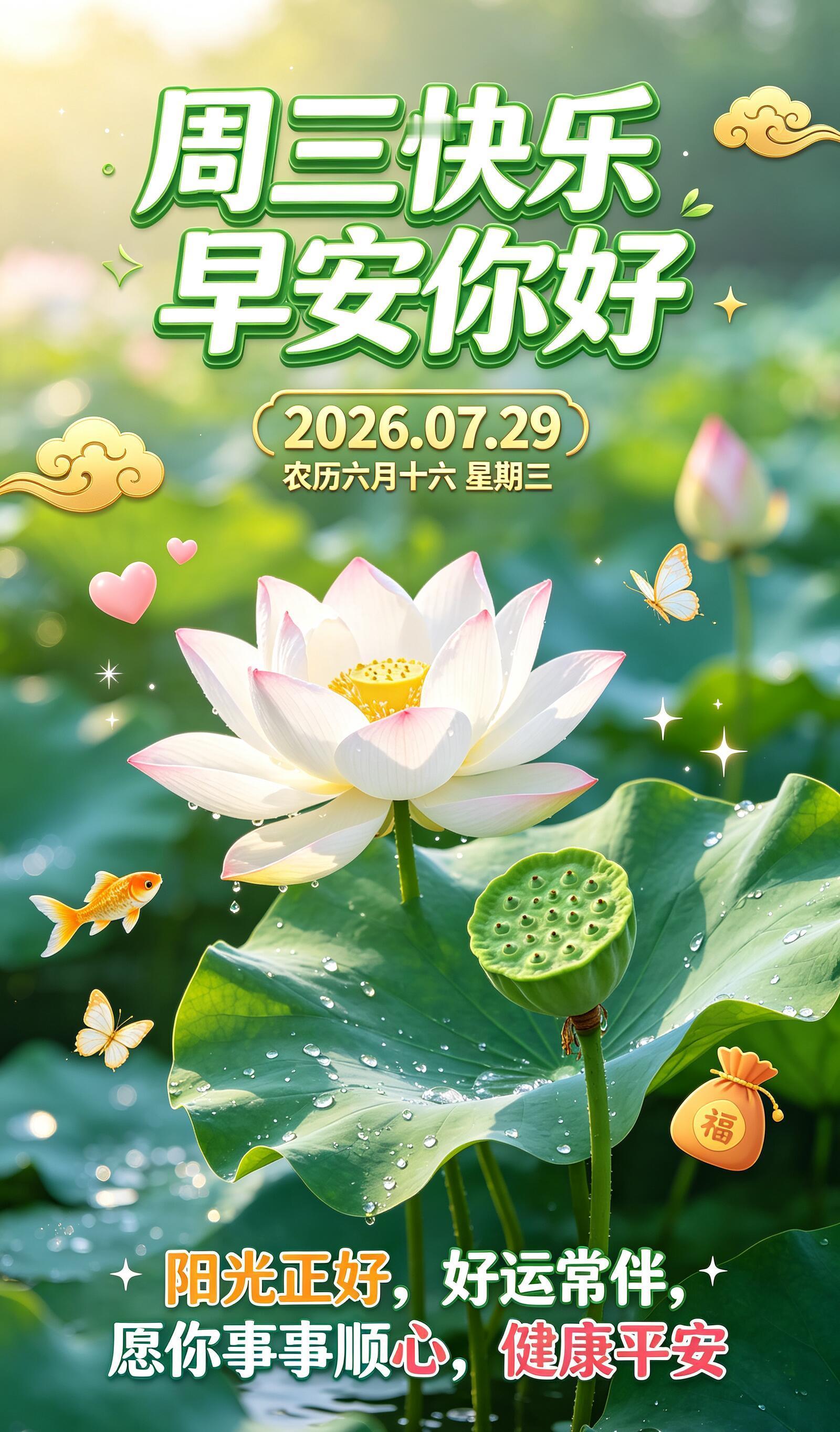 2026.7.29周三早安祝福图片海报壁纸拿图吱一声噢～