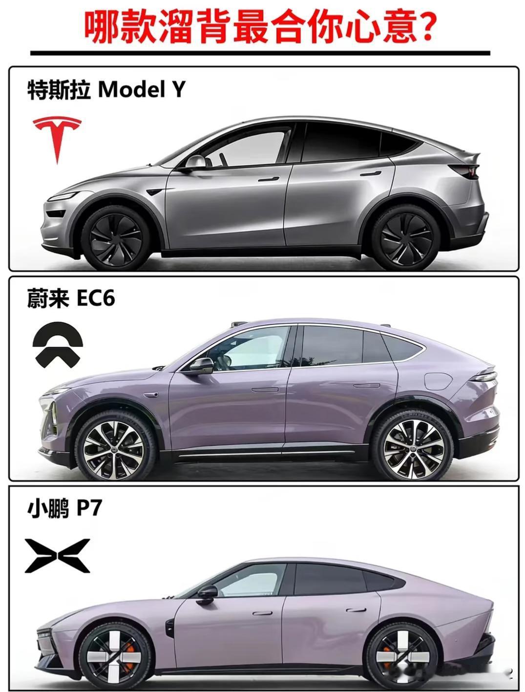 哪款溜背最合你心意溜背党速来！特斯拉ModelY利落飒爽，小鹏P7