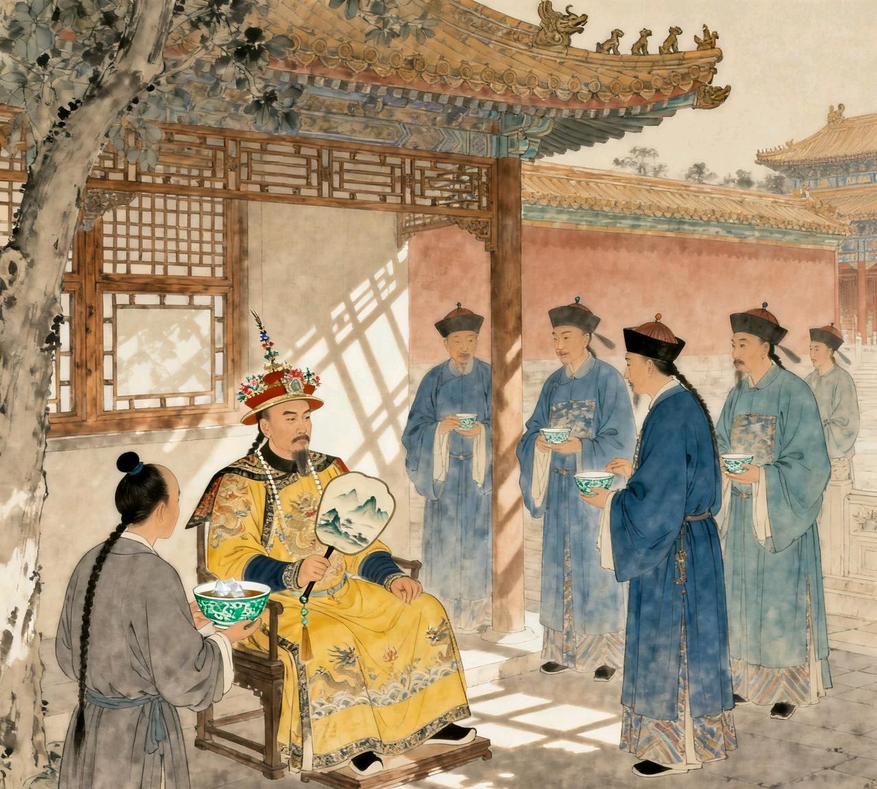 乾隆十八年盛夏，紫禁城热得连石阶都烫手。乾隆坐在阴凉处，看着殿下挥汗如雨的臣子们