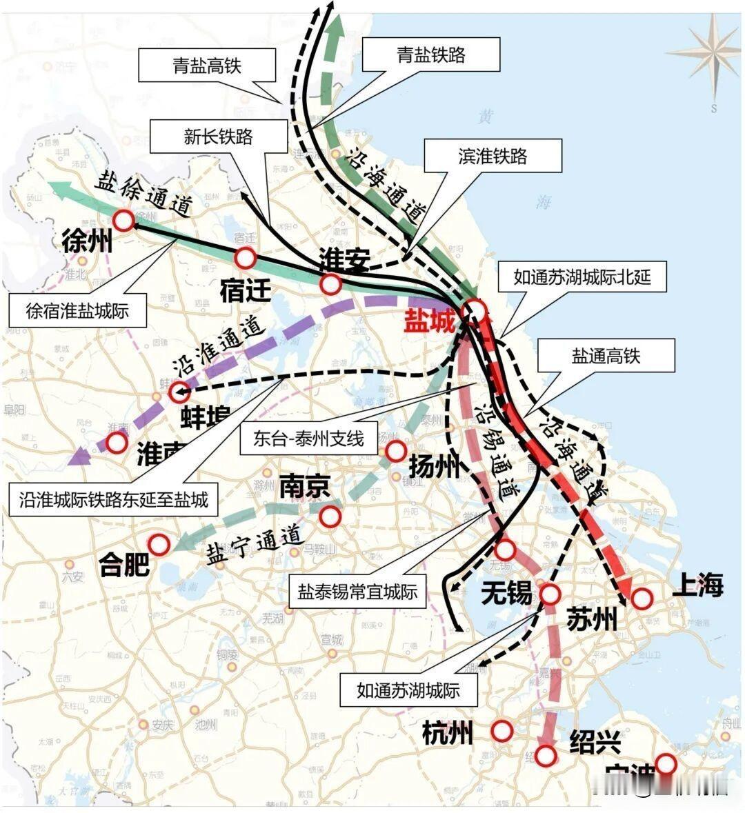 盐城-盐泰锡常宜高铁最新进度！盐泰锡常宜铁路（盐宜高铁）北起盐城站，南