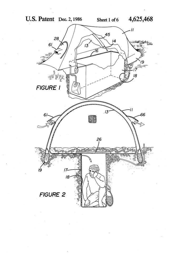 1986年美国专利：地下掩体。