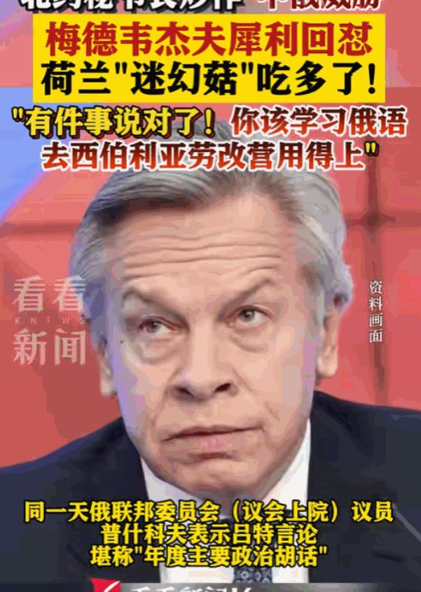 北约担心俄罗斯帮助中国解决台湾问题，俄前总统梅德韦杰夫作出回应，吕特似乎吃了致幻