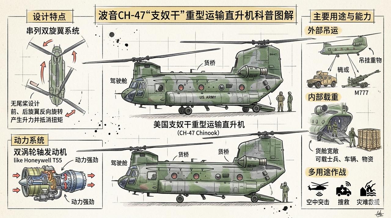 美国支奴干直升机有多狂？配备独特的双旋翼，可以单脚悬停在山崖之上，堪称直升机
