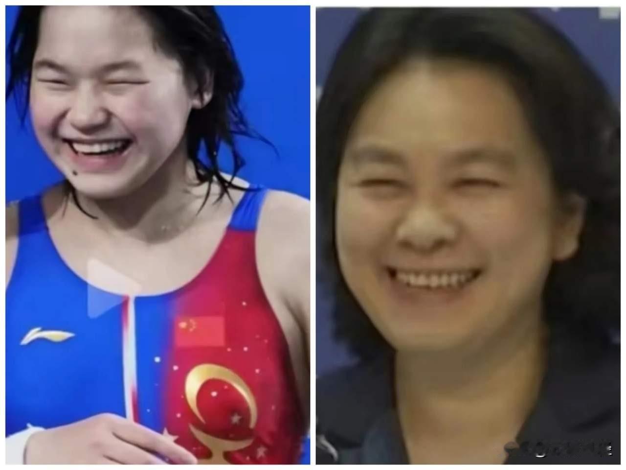 全红婵怎么也没想到，自己无意的一个笑容，竟然和外交官华春莹的微笑如出一辙。