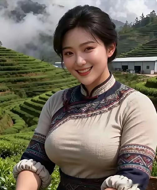 清平乐·茶山倩影云轻雾软，叠翠千重卷。苗绣衣边花影浅，笑入茶烟温婉。