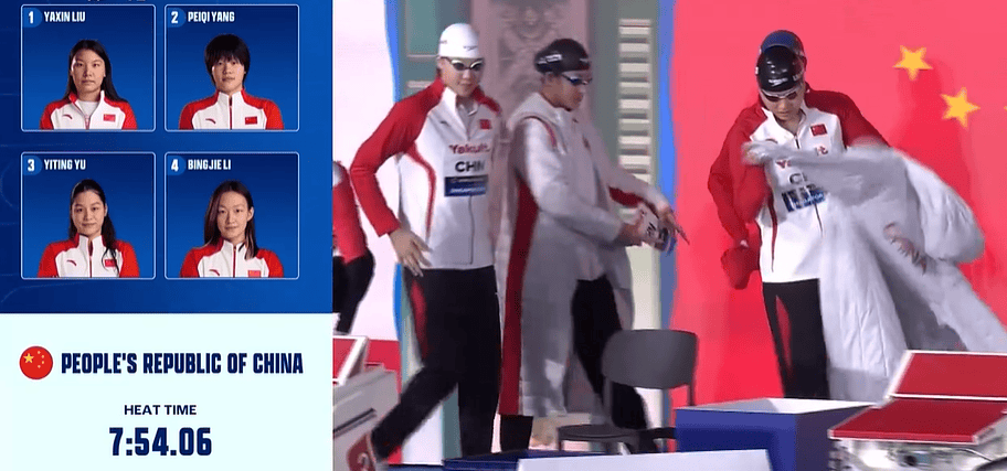 4X200米自接: 李冰洁、余依婷、柳雅欣、杨佩琪夺铜!