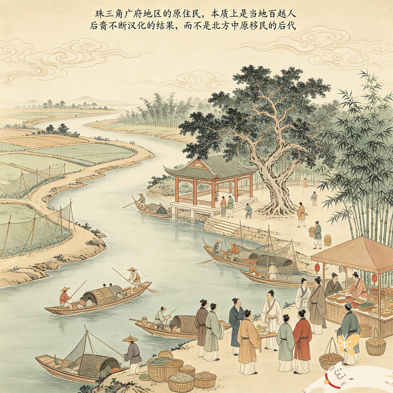 珠三角广府地区原住民，本质上是当地百越人后裔，而不是北方中原移民后代。珠三角广