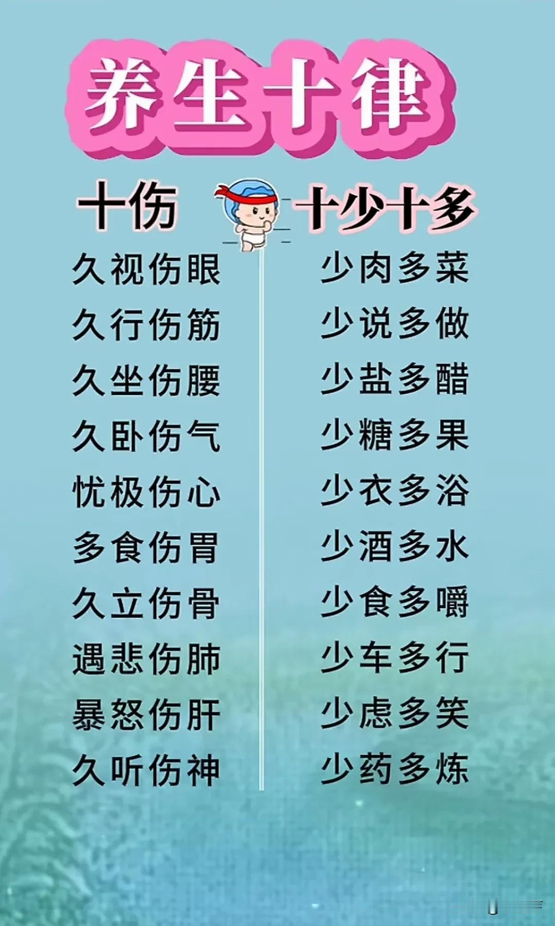 养生这事儿，真不是玄学。就像养生十律里说的，很多日常习惯都影响健康。久视伤眼，现