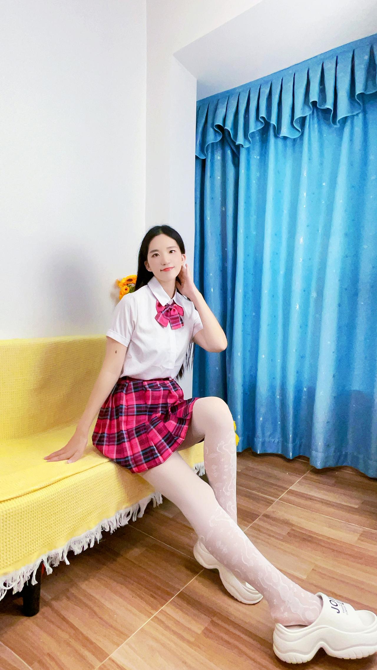 jk白丝袜穿搭蕾丝ootd穿搭美女