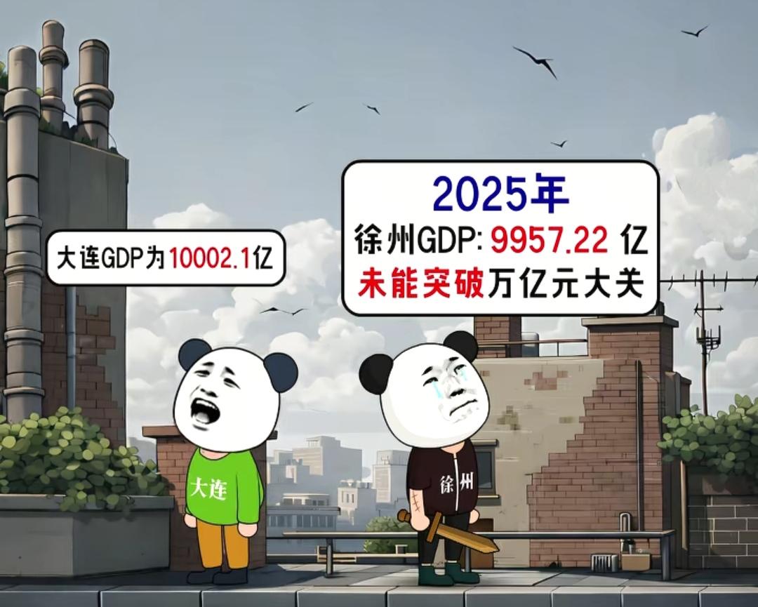 2025年最终统计徐州GDP没有1万亿，虽然只差一点点，这事能被当成段子说一整年
